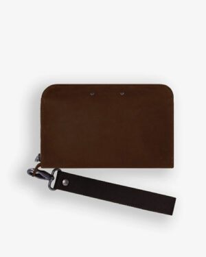 PONOS • Pochette double zip 2 compartiments - cognac
