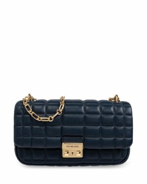 TRIBECA
Grand sac porté épaule en cuir matelassé - Navy