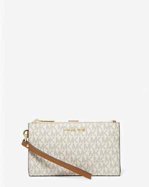 JET SET Portefeuille avec compartiment pour smartphone avec Logo - Vanille/Noisette