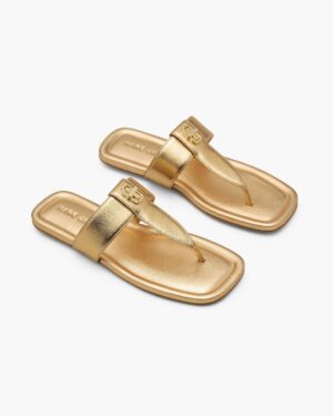 THE METALLIC LEATHER   DUAL T STRAP SANDAL
