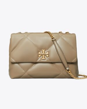 KIRA • SAC PORTÉ ÉPAULE CONVERTIBLE À MATELASSAGE LOSANGE - Taupe