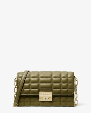 Tribeca • Sac à bandoulière convertible en cuir - Vert Safari
