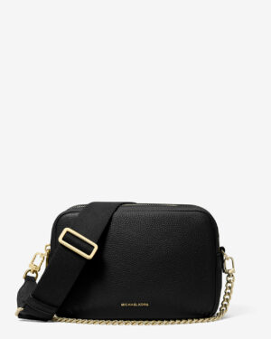 BRYANT • Sac à bandoulière de taille moyenne en cuir grainé - Noir
