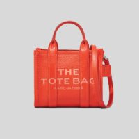 THE LEATHER CROSSBODY TOTE BAG • Electric Orange - Thumbnail Image 1