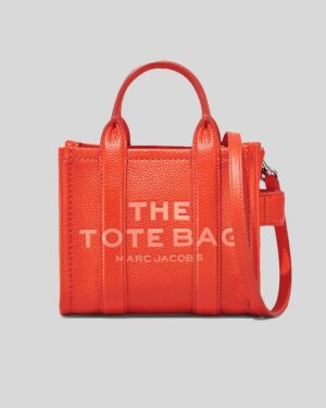THE LEATHER CROSSBODY TOTE BAG • Electric Orange