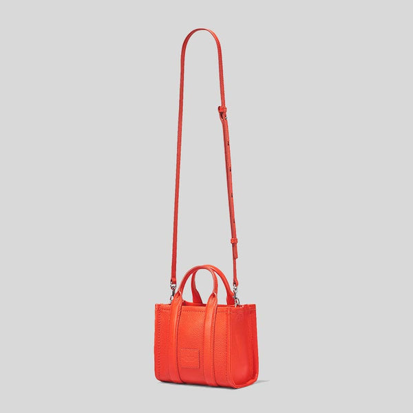 THE LEATHER CROSSBODY TOTE BAG • Electric Orange – Image 2