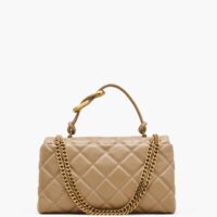 THE QUILTED DUAL CONVERTIBLE SHOULDER BAG • Camel - Thumbnail Image 3