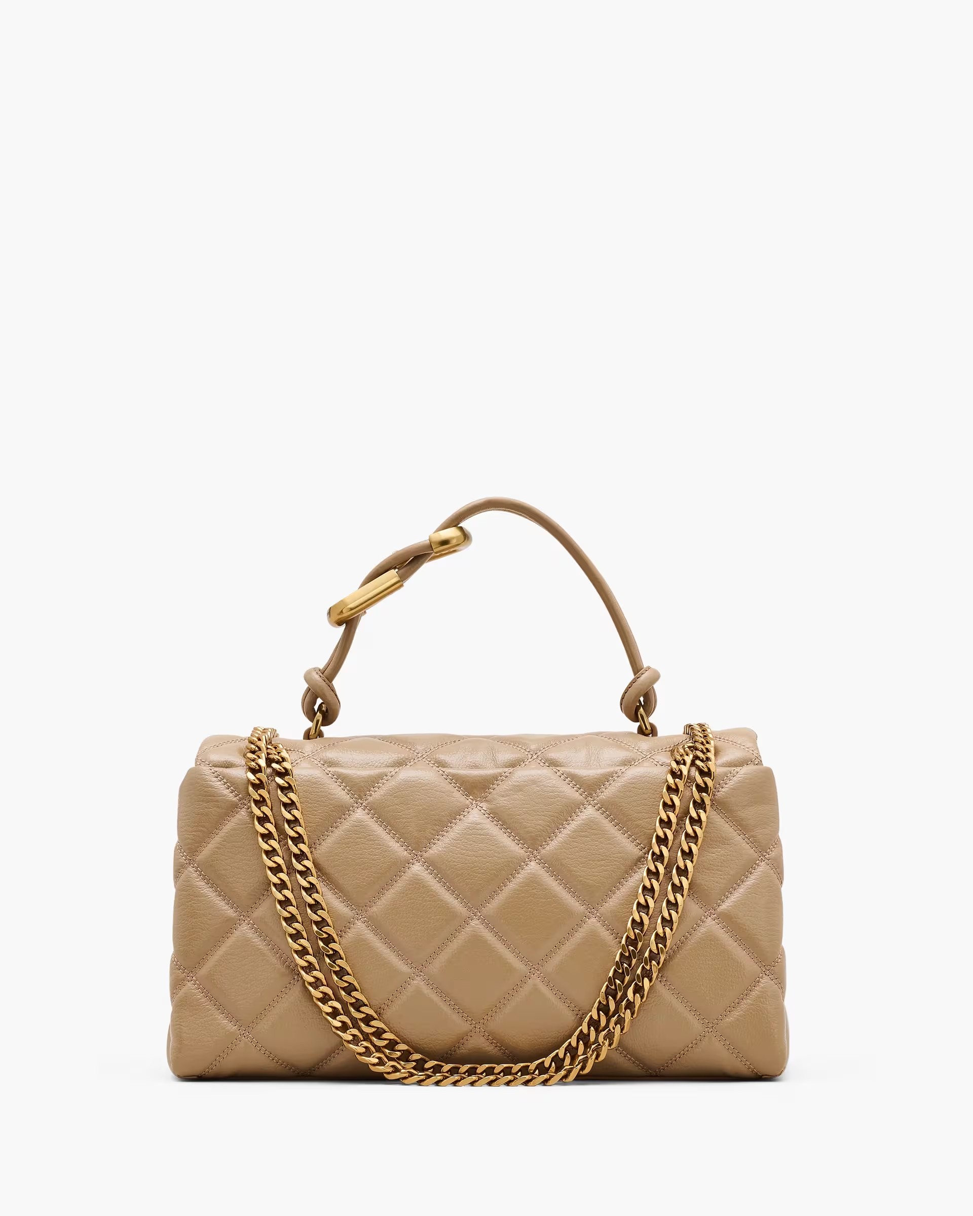THE QUILTED DUAL CONVERTIBLE SHOULDER BAG • Camel – Image 3