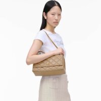 THE QUILTED DUAL CONVERTIBLE SHOULDER BAG • Camel - Thumbnail Image 2