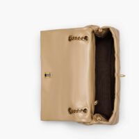 THE QUILTED DUAL CONVERTIBLE SHOULDER BAG • Camel - Thumbnail Image 6