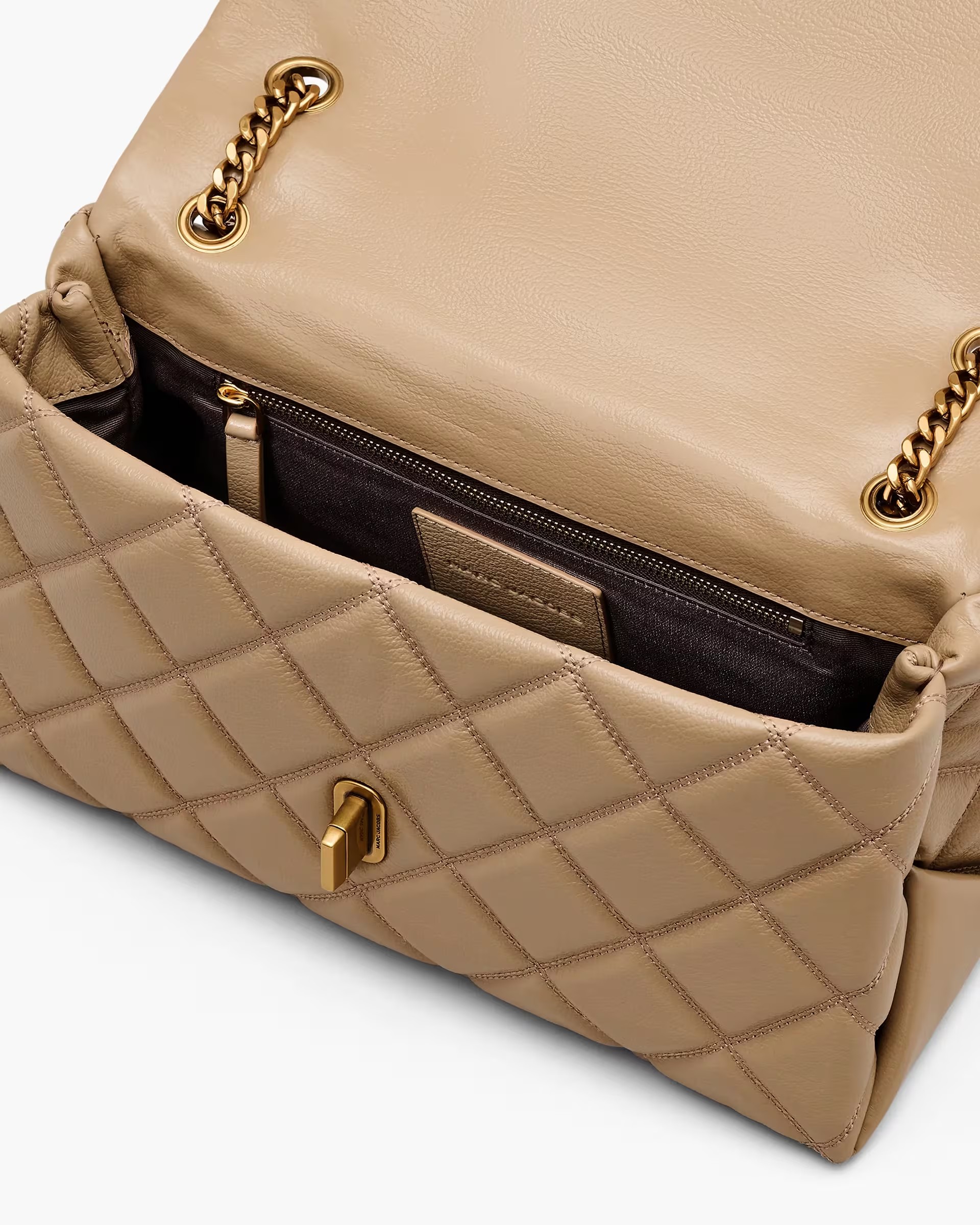 THE QUILTED DUAL CONVERTIBLE SHOULDER BAG • Camel – Image 8