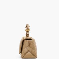 THE QUILTED DUAL CONVERTIBLE SHOULDER BAG • Camel - Thumbnail Image 7