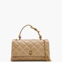 THE QUILTED DUAL CONVERTIBLE SHOULDER BAG • Camel - Thumbnail Image 1