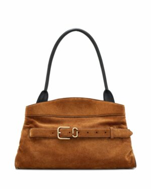 THE SUEDE DAKOTA SATCHEL BAG - Dark Brown