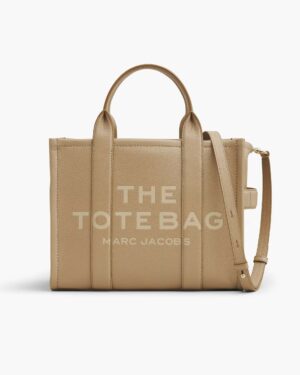 THE LEATHER MEDIUM TOTE BAG - Camel