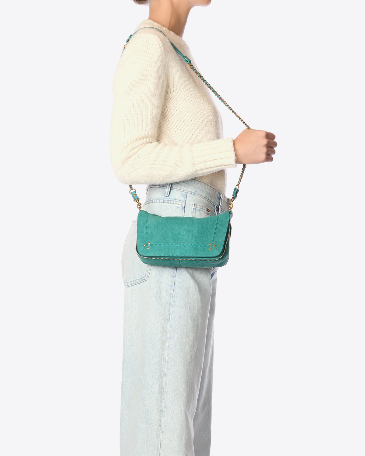 Bobi S cuir imprimé croco agave – Image 3