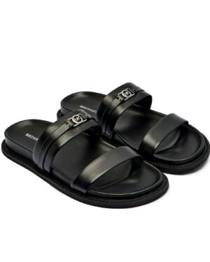 MANDY • Flat sandale leather • Noir