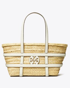 ELLA • Petit Panier en paille - Blanc