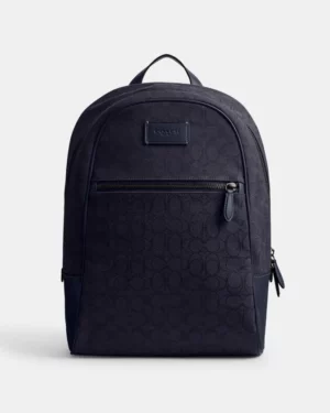Sac à Dos Theo en jacquard signature - Bleu Marine