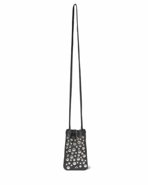 Gordi étui mobile • Chèvre Noir Grainé Silver