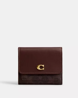 Petit portefeuille Mila avec rabat en toile exclusive