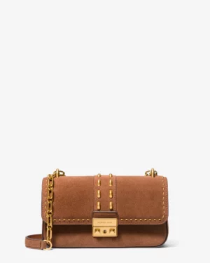 TRIBECA • Petit sac porté épaule en daim clouté