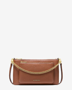 JET SET • Sac à bandoulière convertible de taille moyenne en cuir grainé