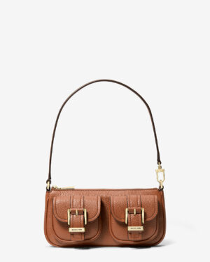 ZOE • Petite pochette en cuir grainé - Luggage