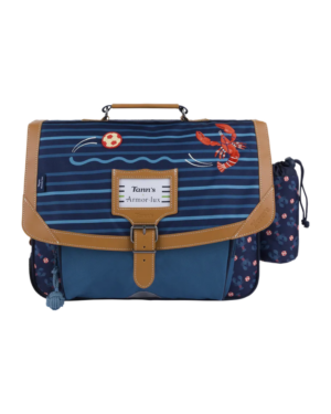 Titouan • Cartable bleu Tann's x Armor-lux 38cm poche gourde