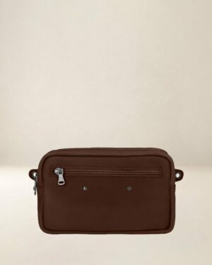 PONOS • POCHETTE DOUBLE ZIP - cognac