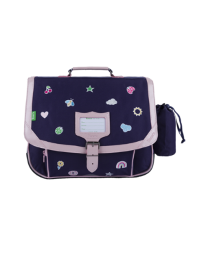 Joy • Cartable violet 38cm poche gourde