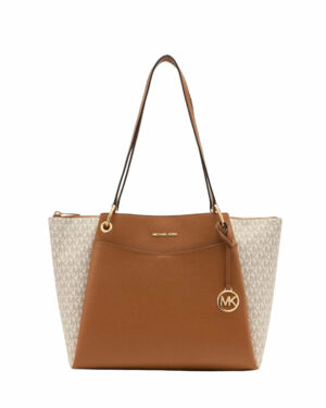 MAY<br>Cabas à logo Signature - Vanille / Noisette