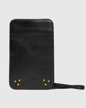 Porte Mobile Noir Cuir Grainé